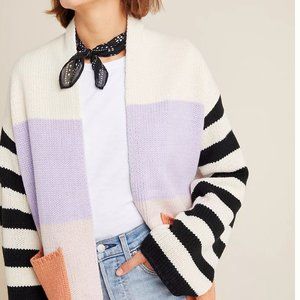 Anthropologie Sadie Striped-Sleeve Cardigan Size Small